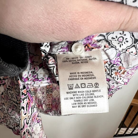 Maeve Patterned Button Up Blouse LAST CALL - Picture 4 of 6